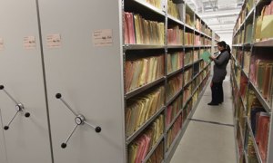 A small portion of the extensive archive of Stasi files held by the BStU today.
