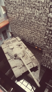 Soviet-era tank, displayed next to the 'Wall of Victims' inside TerrorHaza. 