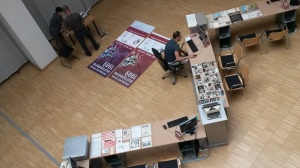 The Europeana 1989 Team, setting up at OSA in Budapest.