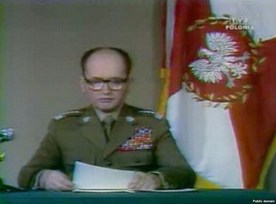 General Jaruzelski's declaration of martial law in Poland, 13 December 1981. Source: http://www.rferl.org/content/Interview_Polands_Jaruzelski_Again_Denies_Seeking_Soviet_Intervention_Against_Solidarity/1902431.html 